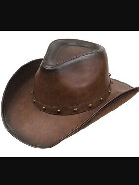 Kenny K Men's Faux Leather Western Hat DL10 Cowboy Style